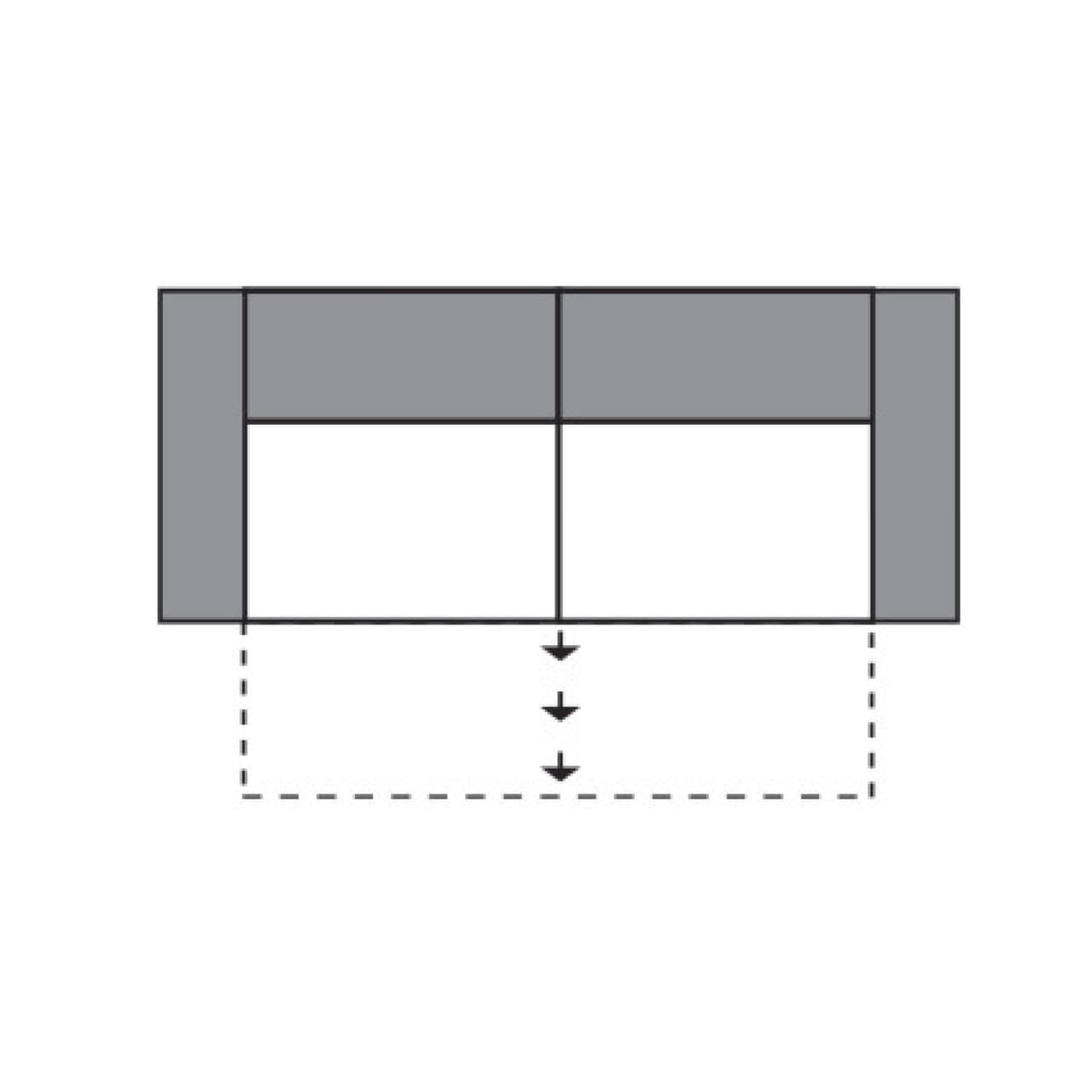 2-Sitzer medium mit Schlaffunktion = Liegefläche BxT: 120x178cm