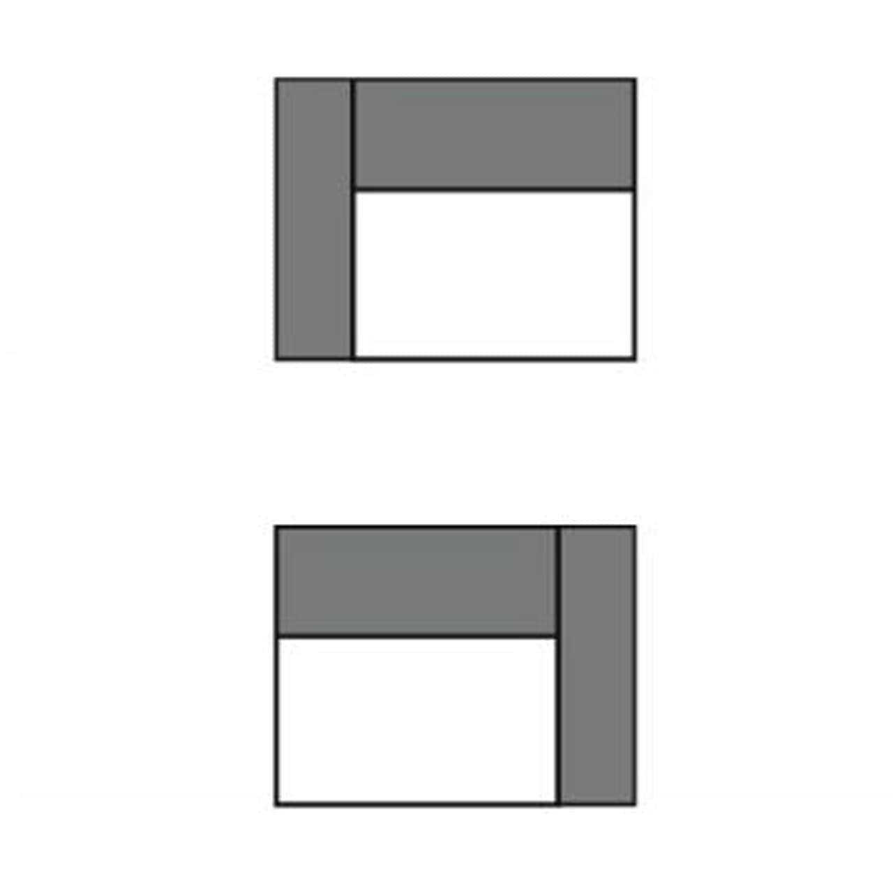 2-Sitzer: 2x 1-Sitzer medium links und rechts ohne Armlehne - 160cm
