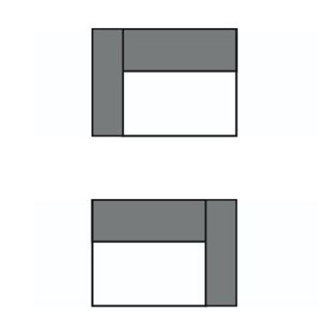 2-Sitzer: 2x 1-Sitzer links und rechts ohne Armlehne - 180cm