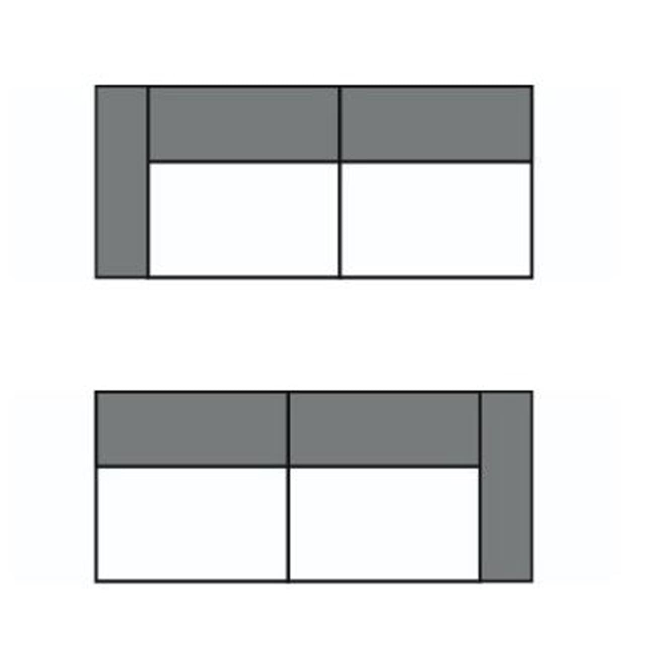 4-Sitzer: 2x 2-Sitzer medium links und rechts ohne Armlehne - 320cm